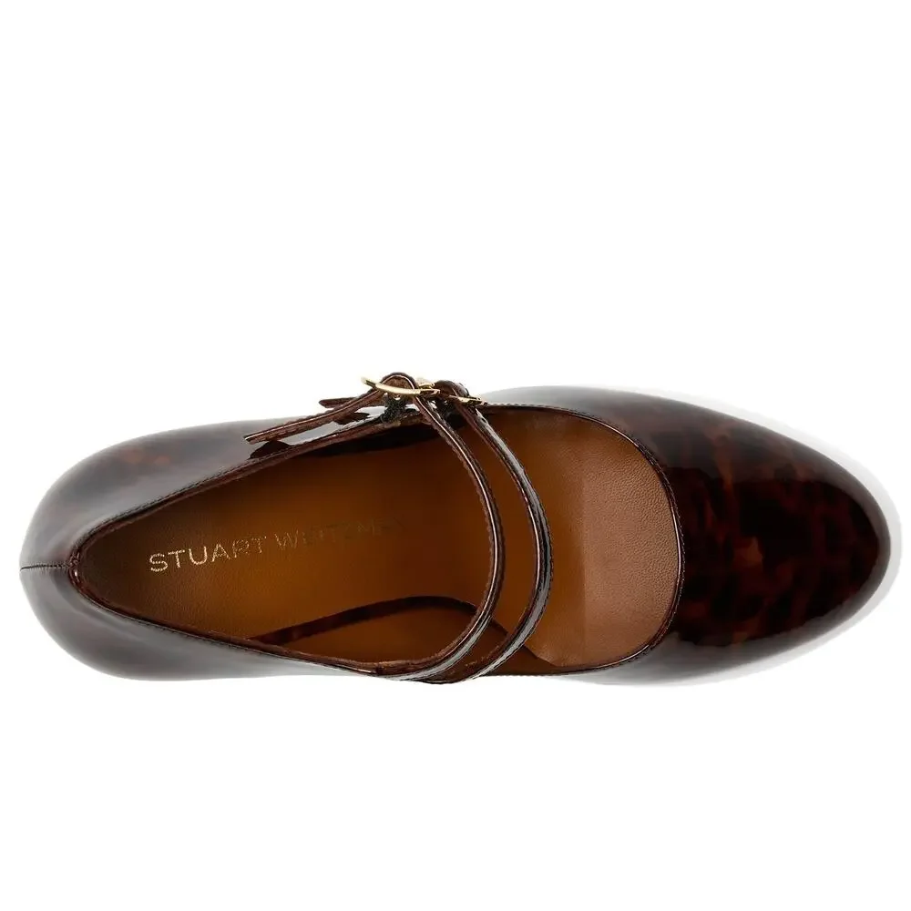STUART WEITZMAN WOMEN'S POSH 85 MARY JANE DARK BROWN 10.5 MEDIUM